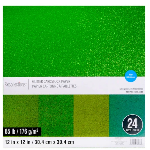 Green Glitter Cardstock by Recollections - Picture 1 of 2